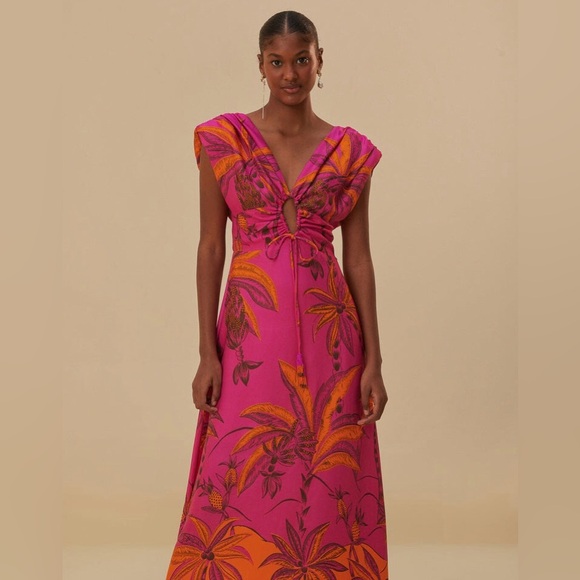 NWT $285 FARM Rio Beach Forest Print Maxi Dress in size Small! - Picture 5 of 9